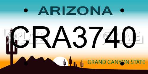 CRA3740 Arizona License Plate