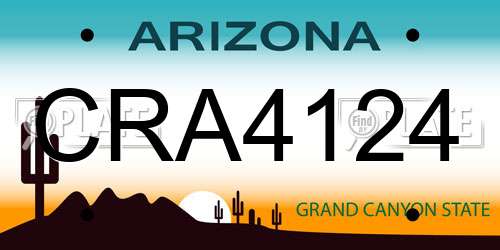 CRA4124 Arizona License Plate