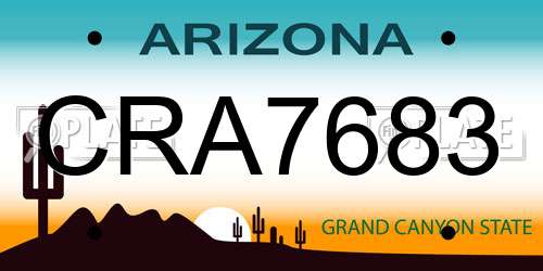 CRA7683 Arizona License Plate