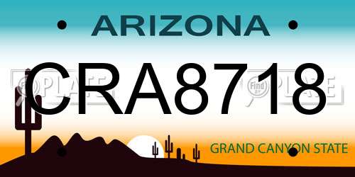 CRA8718 Arizona License Plate