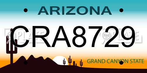 CRA8729 Arizona License Plate