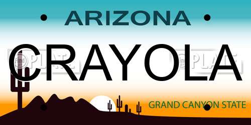 CRAYOLA Arizona License Plate
