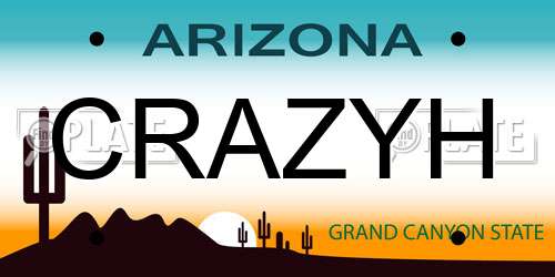 CRAZYH Arizona License Plate