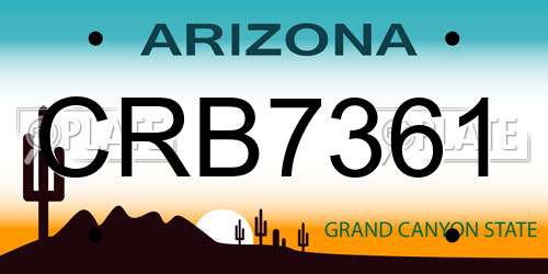 CRB7361 Arizona License Plate
