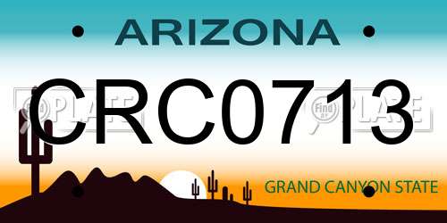 CRC0713 Arizona License Plate