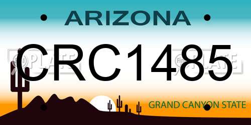 CRC1485 Arizona License Plate