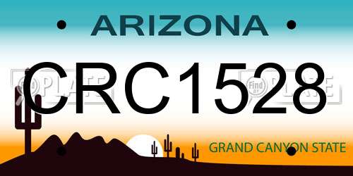 CRC1528 Arizona License Plate