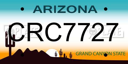 CRC7727 Arizona License Plate