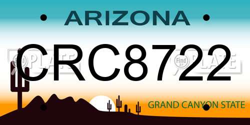 CRC8722 Arizona License Plate