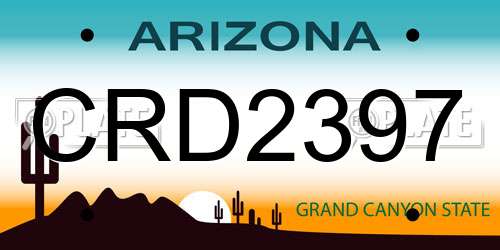 CRD2397 Arizona License Plate