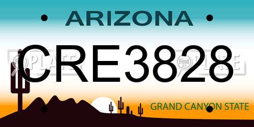 CRE3828 Arizona License Plate