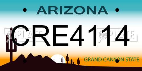 CRE4114 Arizona License Plate