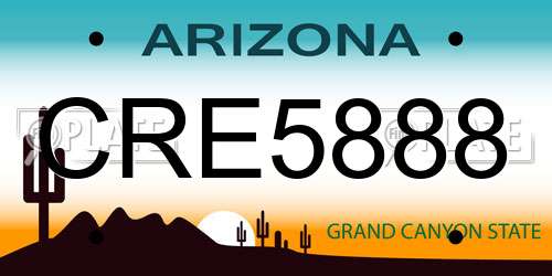 CRE5888 Arizona License Plate