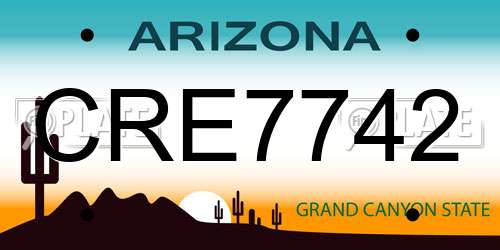 CRE7742 Arizona License Plate