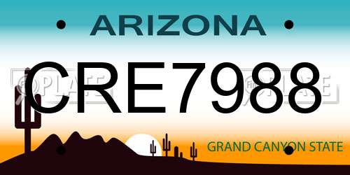 CRE7988 Arizona License Plate