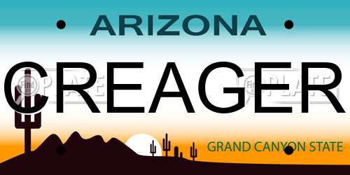 CREAGER Arizona License Plate