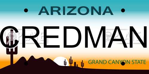 CREDMAN Arizona License Plate