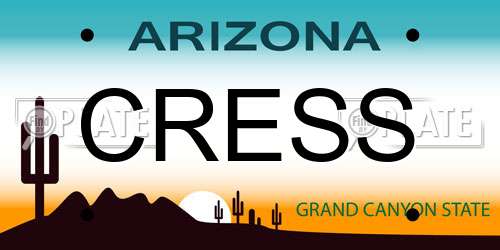 CRESS Arizona License Plate