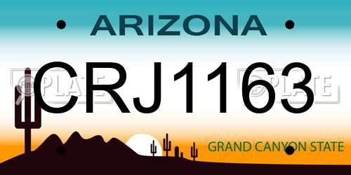 CRJ1163 Arizona License Plate