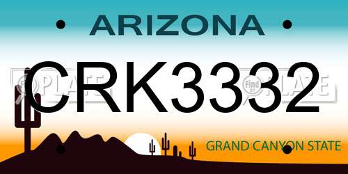 CRK3332 Arizona License Plate