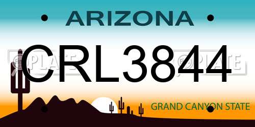 CRL3844 Arizona License Plate