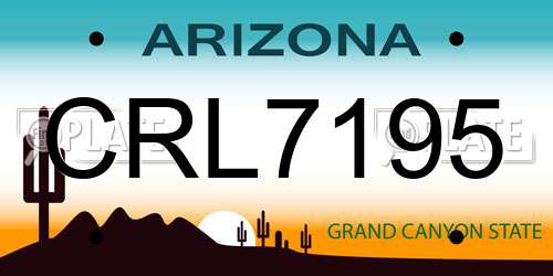 CRL7195 Arizona License Plate