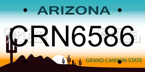 CRN6586 Arizona License Plate