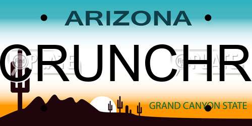CRUNCHR Arizona License Plate