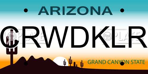 CRWDKLR Arizona License Plate