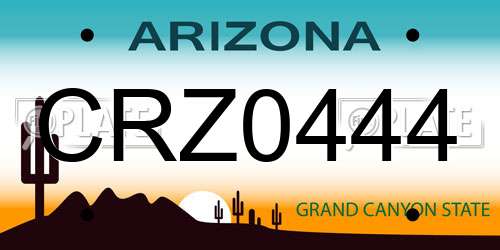 CRZ0444 Arizona License Plate