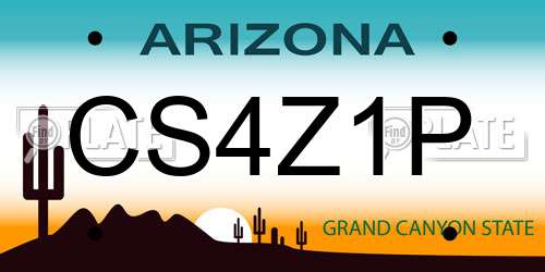 CS4Z1P Arizona License Plate