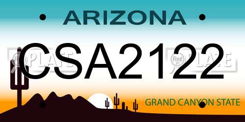 CSA2122 Arizona License Plate