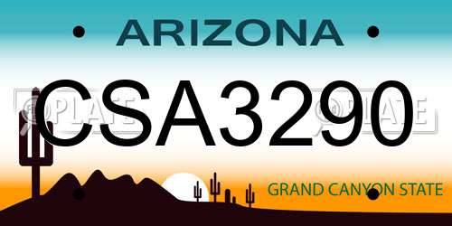 CSA3290 Arizona License Plate