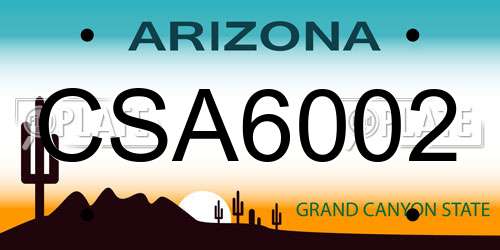 CSA6002 Arizona License Plate