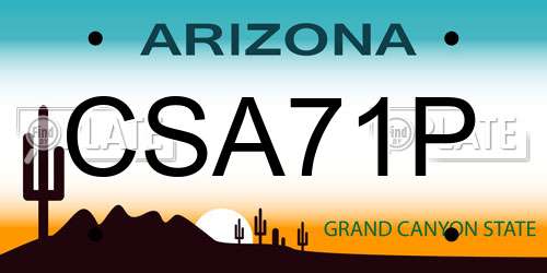 CSA71P Arizona License Plate