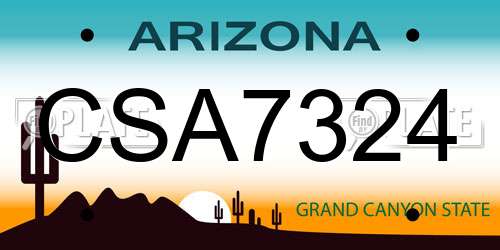 CSA7324 Arizona License Plate