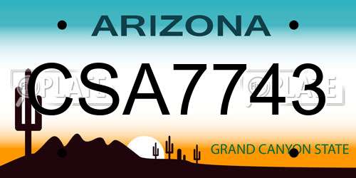 CSA7743 Arizona License Plate