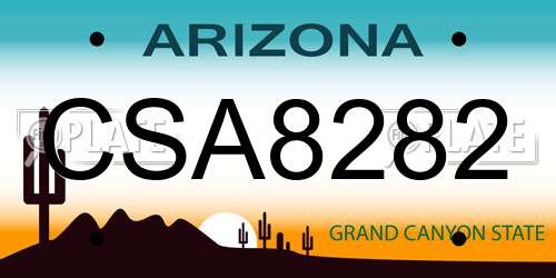 CSA8282 Arizona License Plate