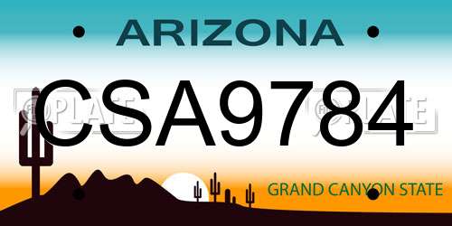 CSA9784 Arizona License Plate