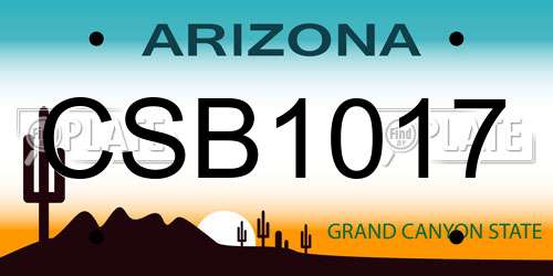 CSB1017 Arizona License Plate
