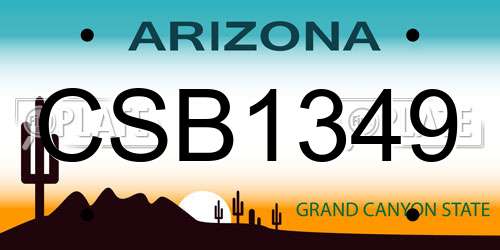 CSB1349 Arizona License Plate