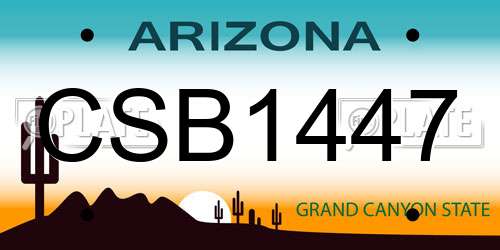 CSB1447 Arizona License Plate