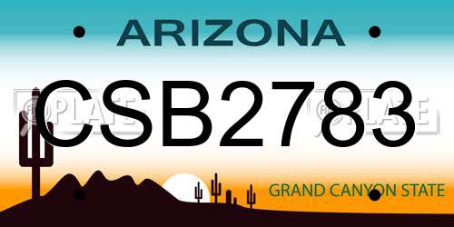 CSB2783 Arizona License Plate