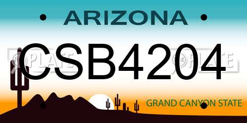 CSB4204 Arizona License Plate