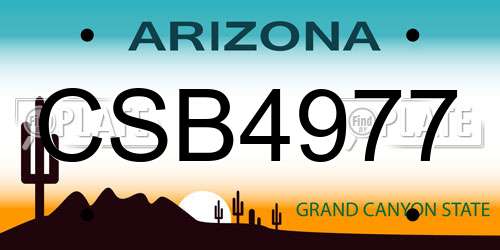 CSB4977 Arizona License Plate