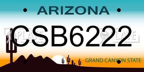 CSB6222 Arizona License Plate