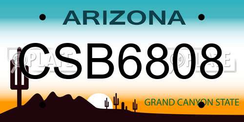 CSB6808 Arizona License Plate
