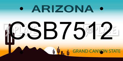 CSB7512 Arizona License Plate