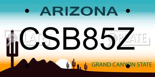 CSB85Z Arizona License Plate