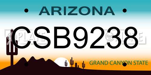 CSB9238 Arizona License Plate